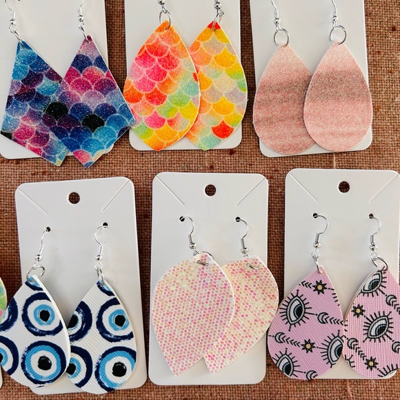 Faux Leather Earrings - Picture 3 of 5